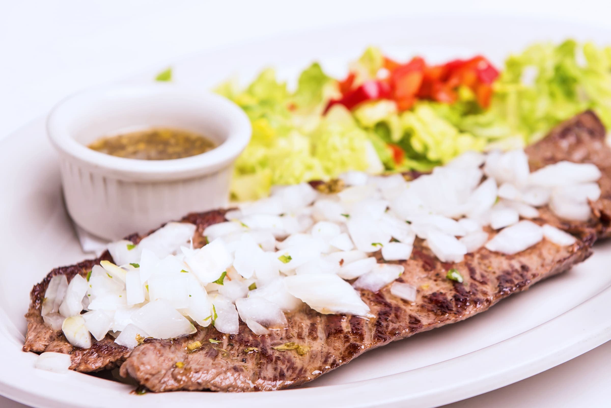 Bistec de palomilla with rice and beans