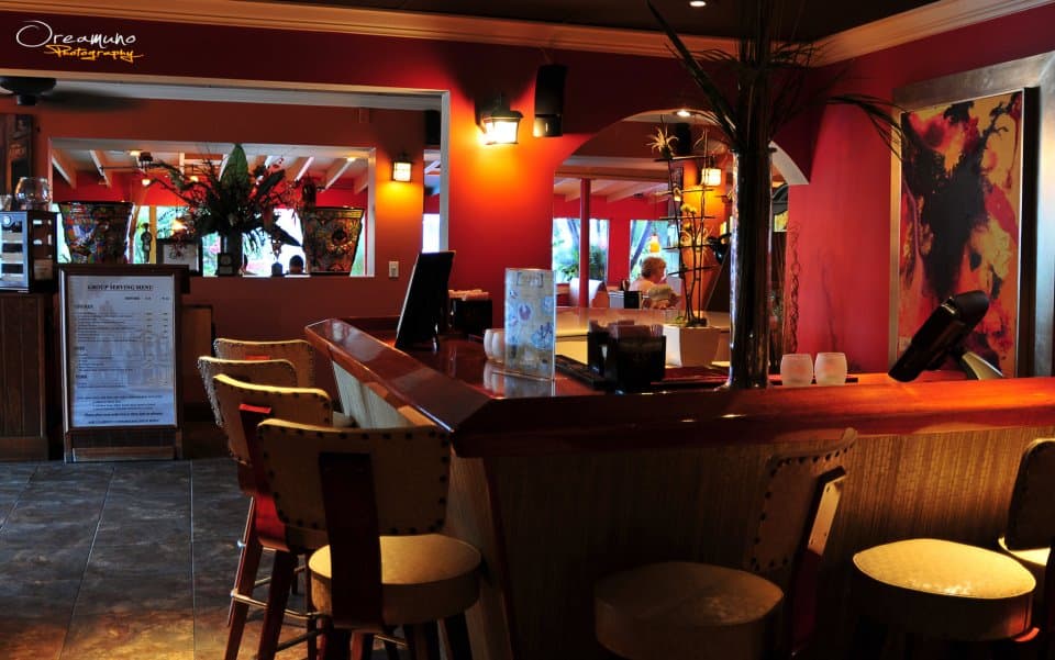 The bar area seen from the dining room